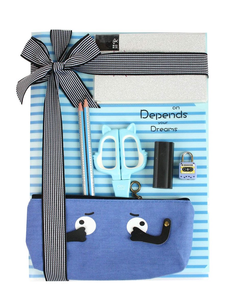 Omgoods - Unieke Kantoor Gift Set met Notitieboek en Scharen