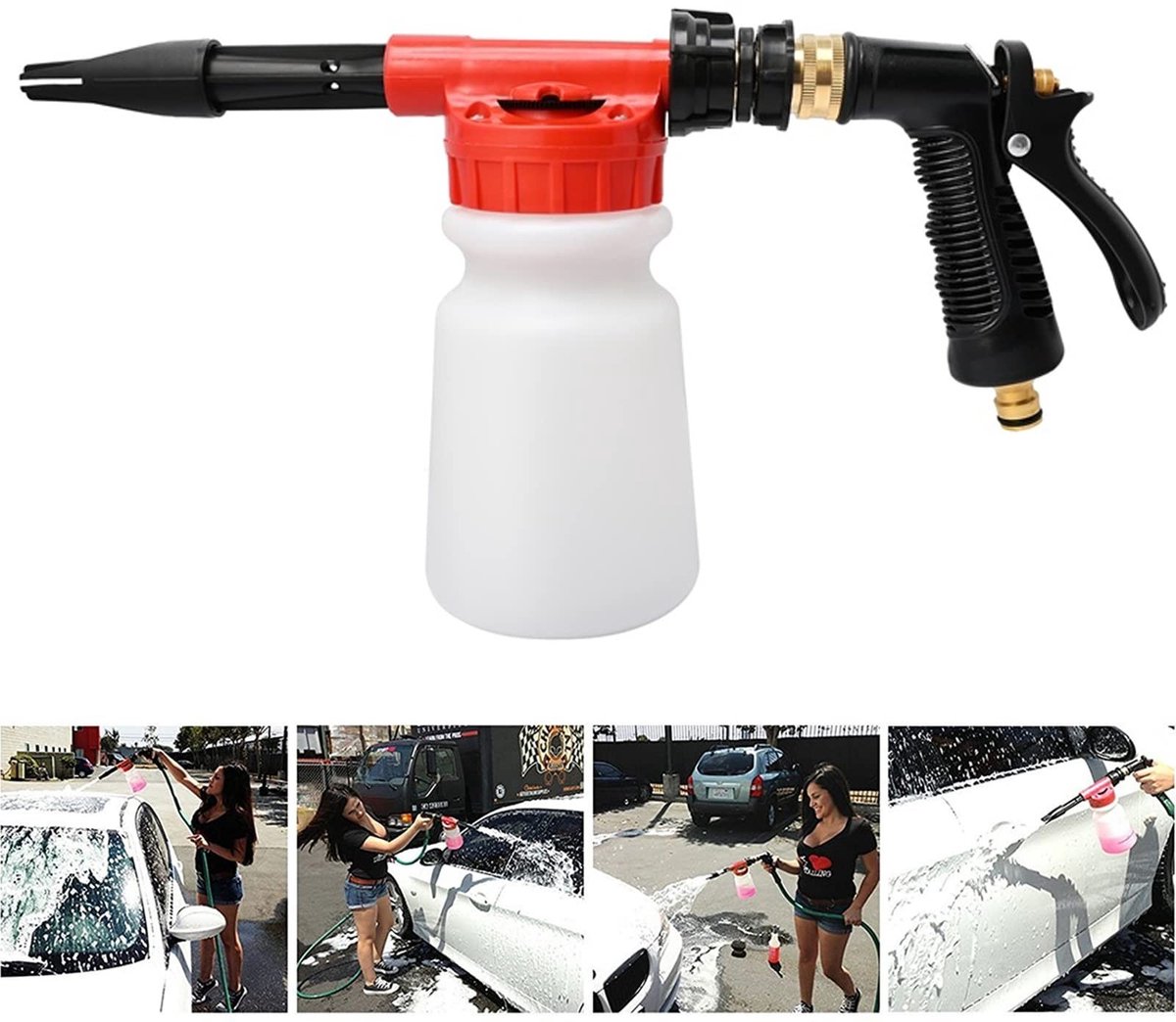 Omgoods - 2-in-1 Schuimpistool voor Auto- en Tuinschoonmaak, 900 ml