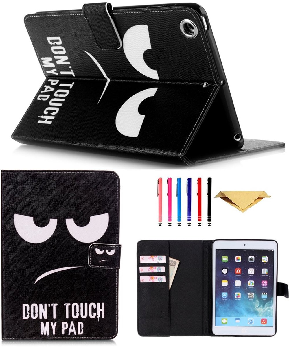 Omgoods - Case voor iPad Mini 1-5 - Kunstleer Stand Case met Kaartsleuven Big Eyes