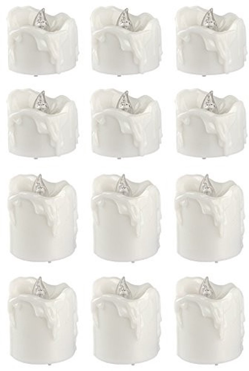 Omgoods - 12 LED Kaarsen met Timerfunctie - Warm Wit en Flickering Effect