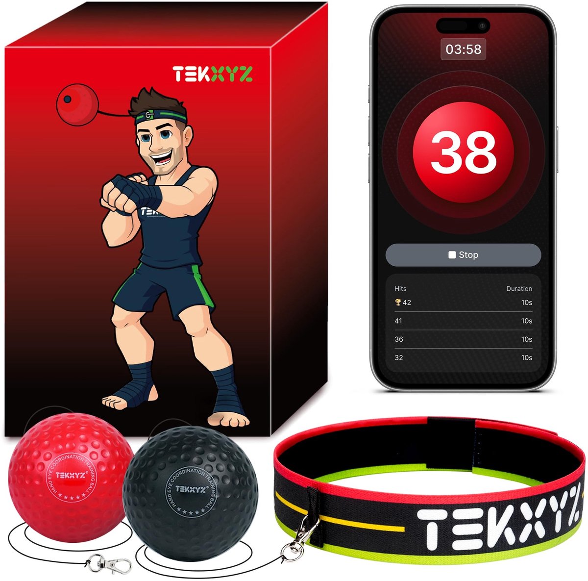 Omgoods - Boxing Reflex Ball Set voor Volwassenen - Perfect voor Training