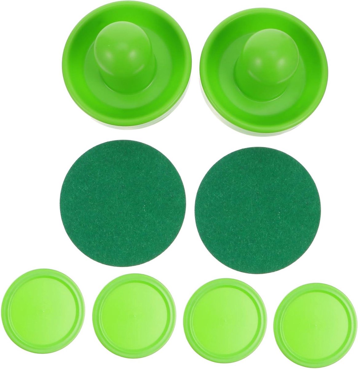 Air Hockey Pucks - Schijven en Keepers - Tafelspel - Inclusief Groen Vilt - 6 x 9.7 x 9.7 cm