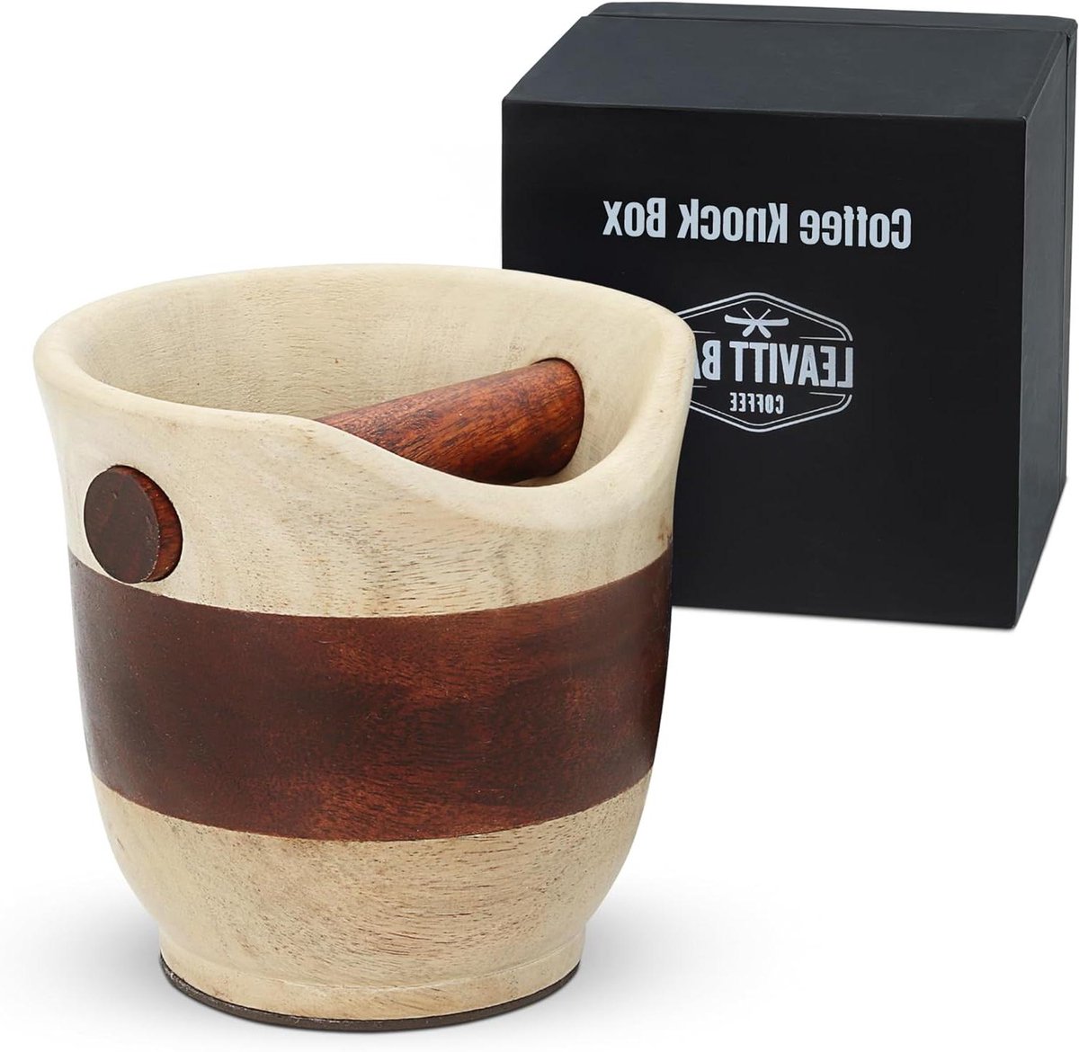 Houten Koffiebak - Koffiedikbak - Espresso Bereiden - Handgemaakt Design - 15.9 x 13.5 cm - Bruin