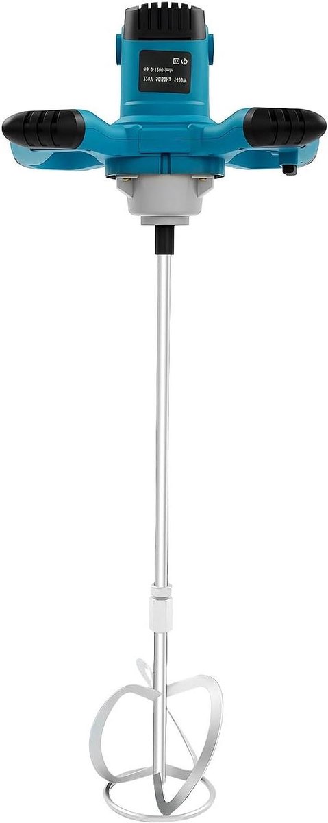 Mortelmixer Elektrisch - Mengapparaat Betonmixer - Gips Cement Mengen - 6 Snelheden Instelbaar - 1400 Watt - Blauw