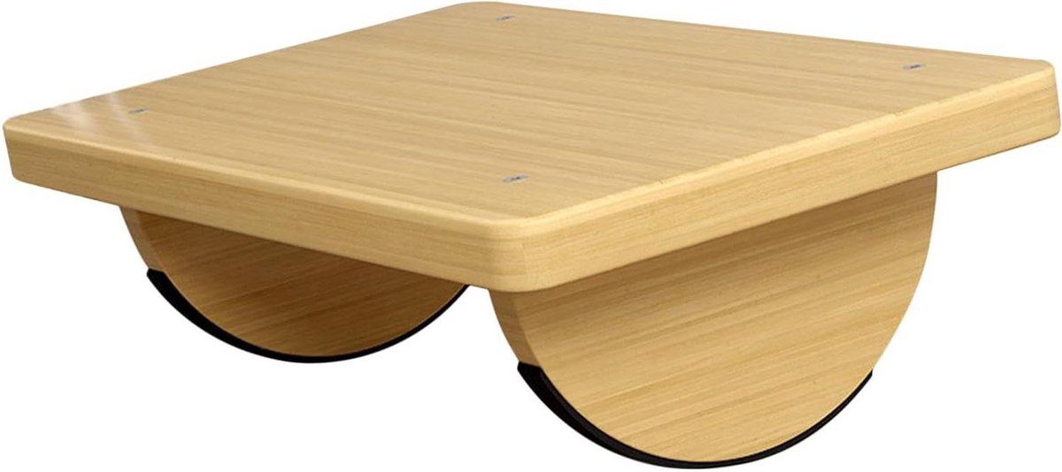 Schommelvoetenbank - Voetensteun bureau - Comfortabel Werken - Ergonomisch Ontwerp - 40 x 30 x 14 cm - Houtkleur