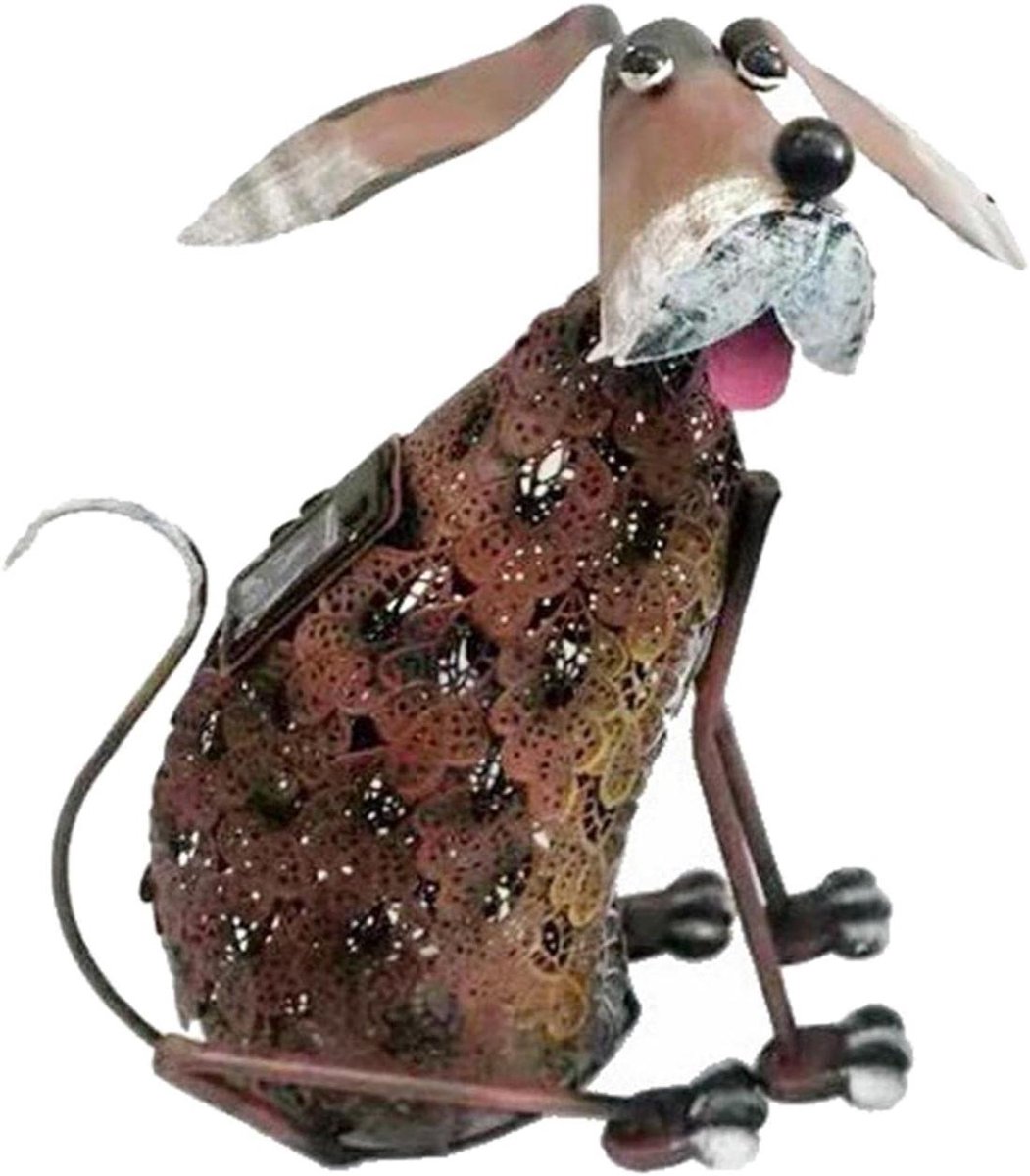 Dieren Tuinlamp - Hond Verlichting - Tuin Decoratie - Zonne-energie Aangedreven - 33x335cm - Hond