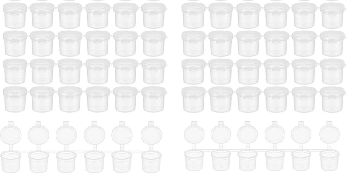 Klein kunststof potjes 10 ml - transparant - met deksel - ideaal voor cosmetica - SnelShoppen