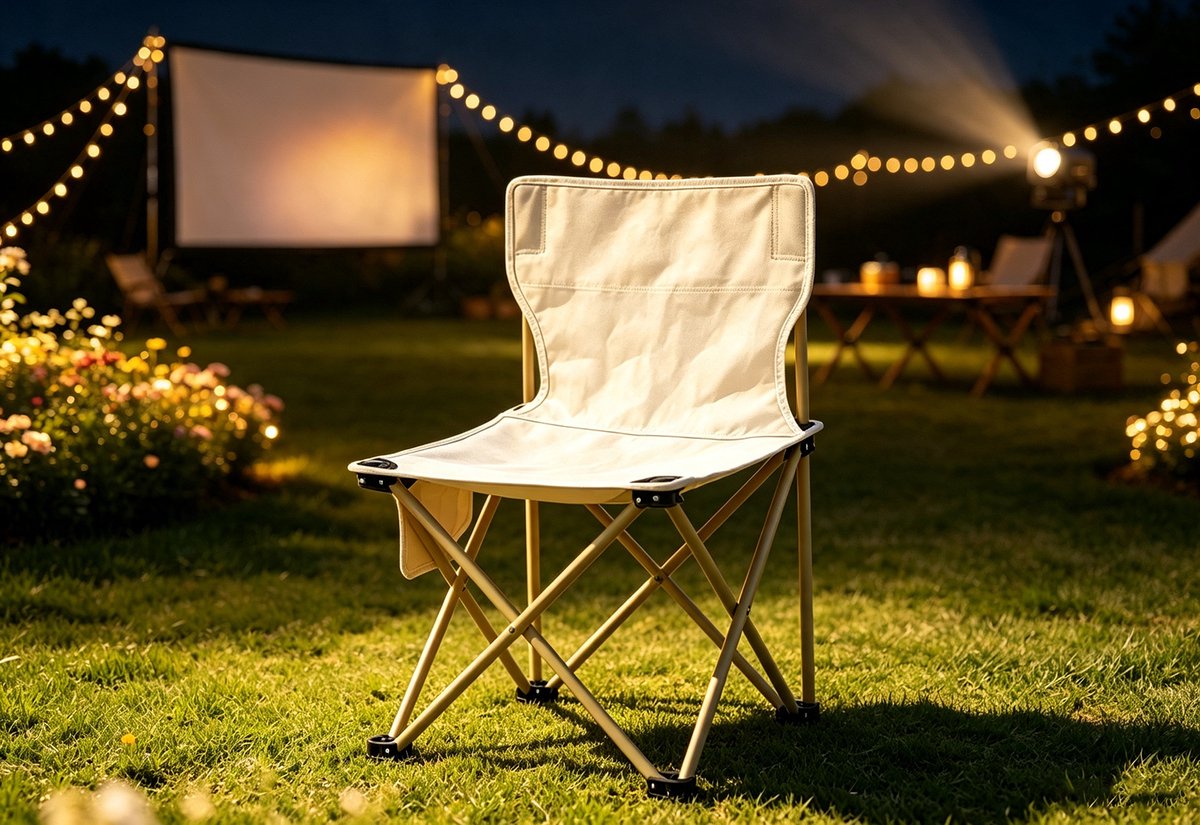Off-witte opvouwbare strandstoel 39 cm hoge campingstoel Lichtgewicht tuinklapper voor volwassenen perfect voor strand tuin en evenementen39*39*65cm