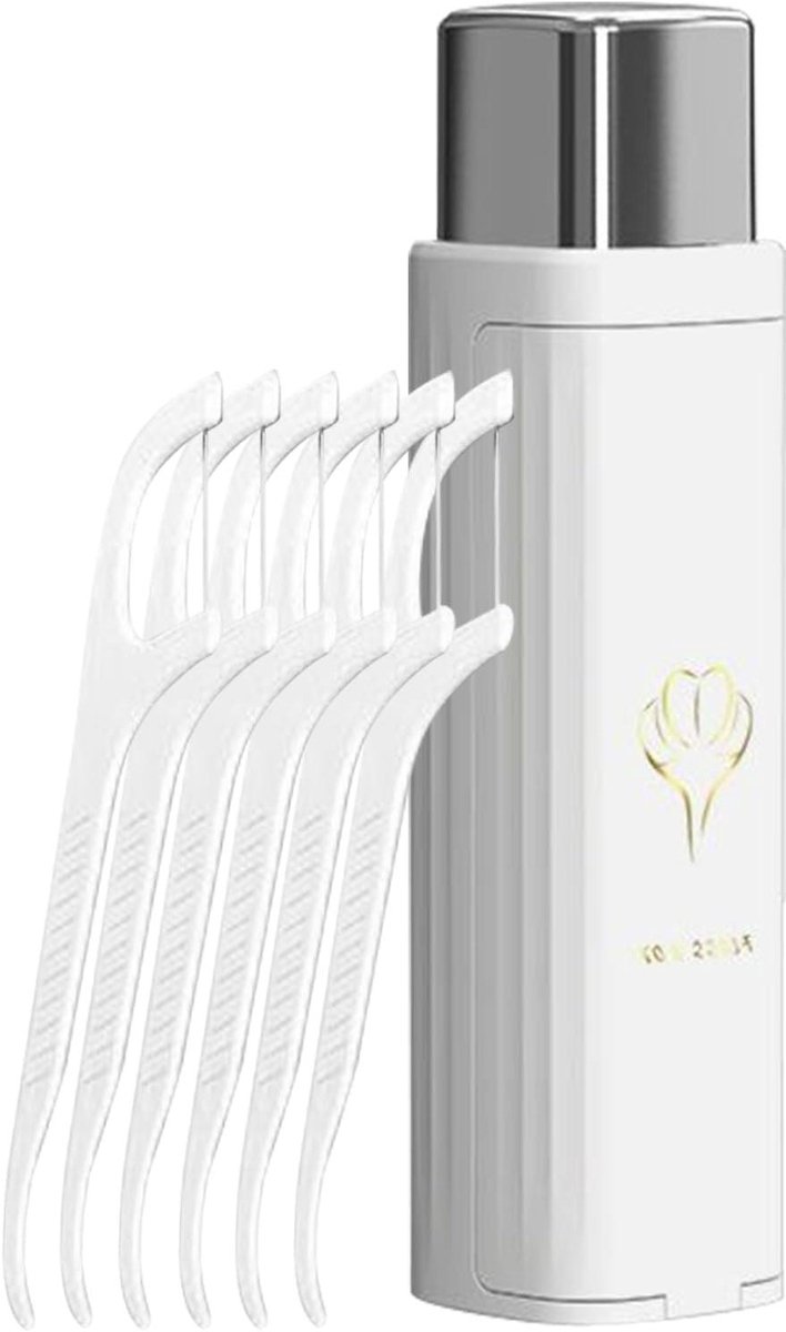 Floss Houder - Reis Floss Case - Tandhygiëne Ondersteunen - Automatisch en Hervulbaar - 10.4 cm - Wit