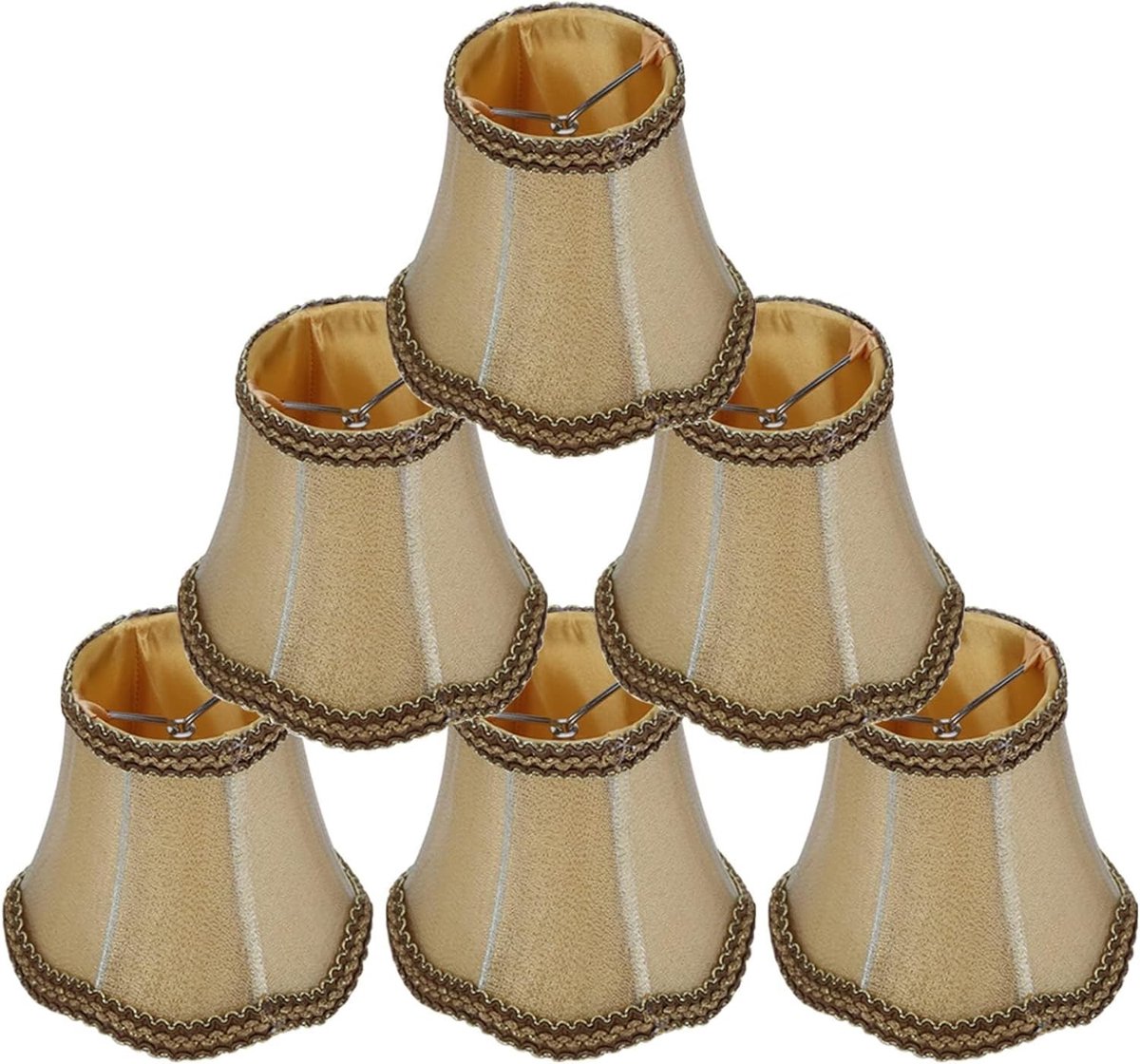 Kleine lampenkap stof tafel lampafdekking - 6 stuks clip op lamp kroonluchter wandlamp - 5.1x4.7x3.1inch