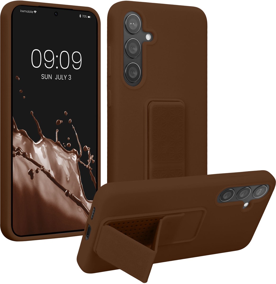 kwmobile back cover voor smartphone - geschikt voor Samsung Galaxy S24 Plus - 1x beschermhoesje van kunststof - In chocoladebruin