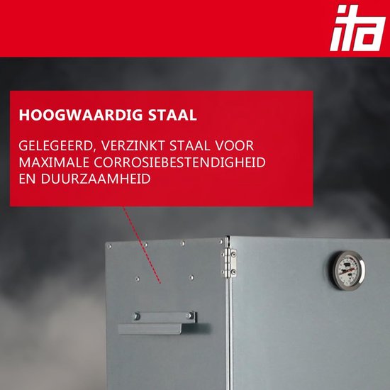Premium Rookoven 3 Laags - RVS/Gelegeerd Staal Smoker met Kijkvenster en Thermometer - Geschikt voor Koud & Warm Roken - EU Geproduceerd, Direct van Fabrikant van premium — afbeelding 2