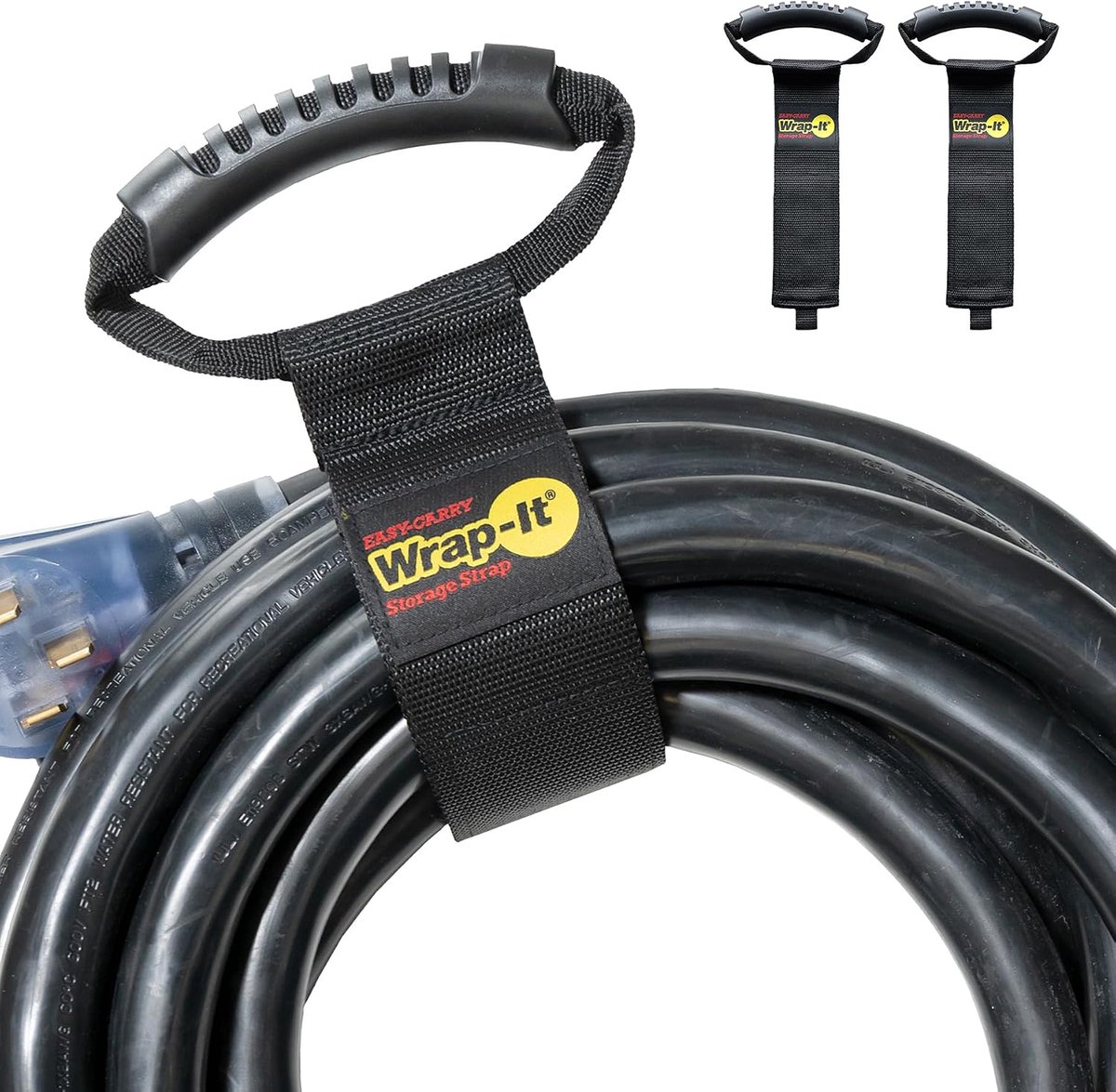 SnelShoppen - Easy-Carry Wrap-It Opslagbanden 558 mm - 2 Stuks met Haak en Lus voor Ophangen en Organiseren - Handvat voor Zwembadslangen en Tuin