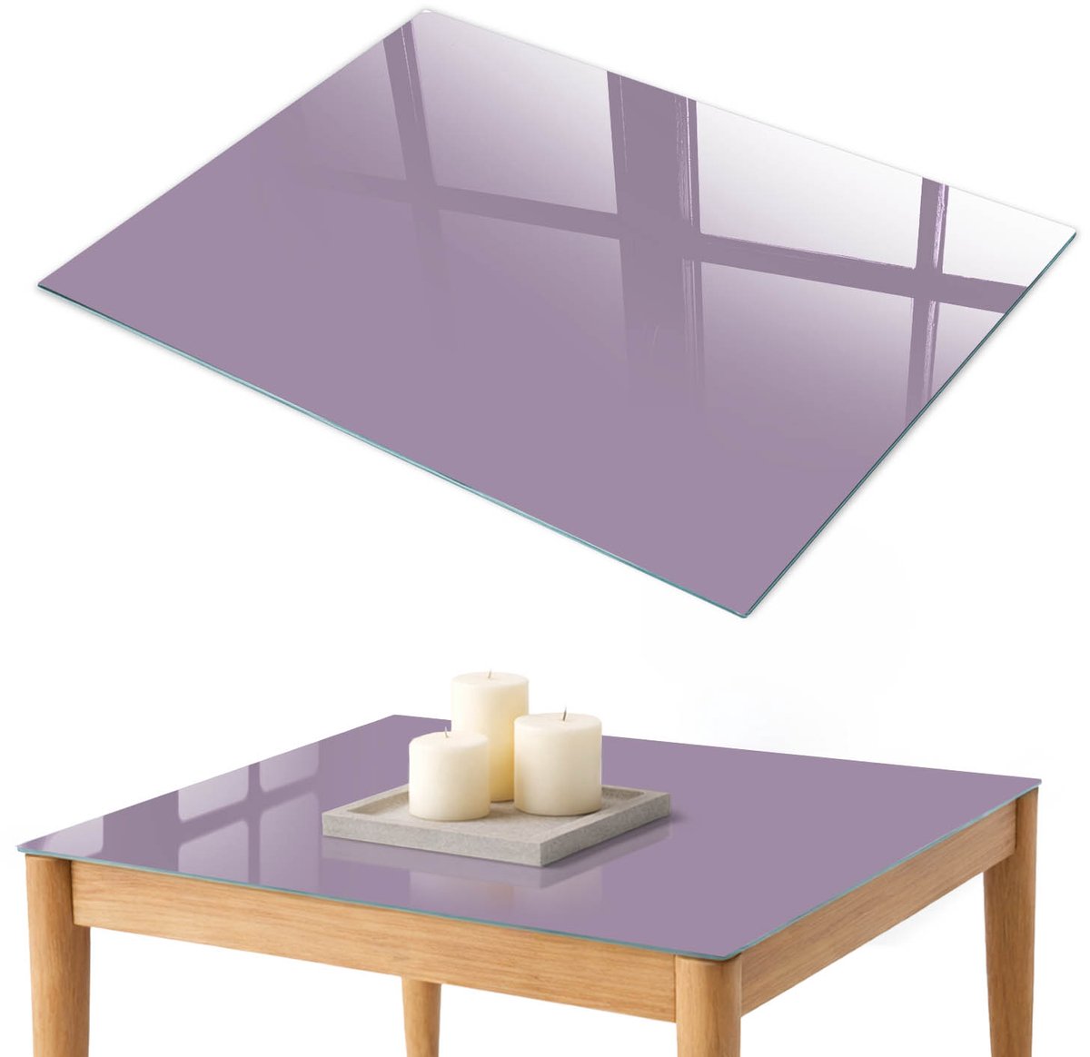 ArtPrintCave Lila paars Glazen Tafelblad 100x70 cm - Tafelblad Rechthoek - Paars Terrastafel - Achtergronden en patronen Keukentafel