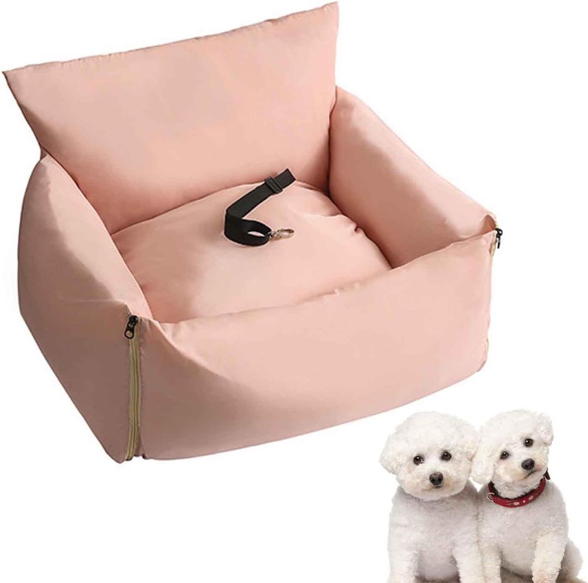Hondenautostoel - Reisautobed Booster - Veilig Reizen - Verwijderbare en Wasbarehoes - 60 x 60 x 35 cm - Roze