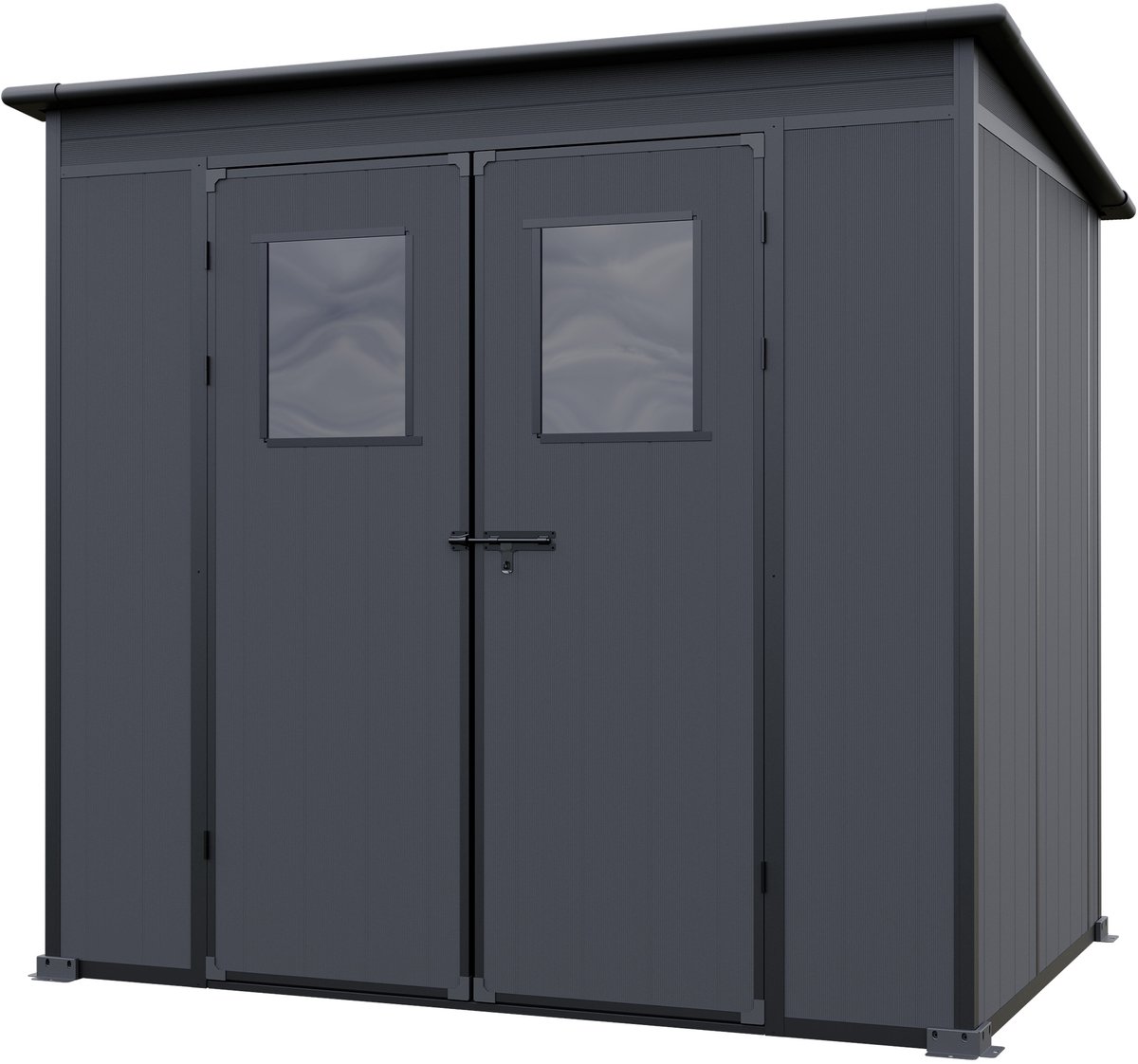 GFP Primeyard Kunststof tuinschuur 213x145x199 cm tuinhuis antraciet