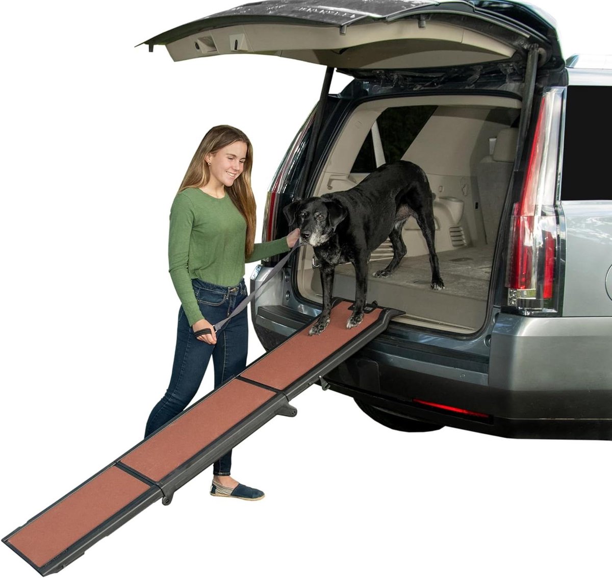 Honden Autoramp - Reishelling Honden - Veilig In Auto - Antislip Oppervlak - 180 cm - Grijs