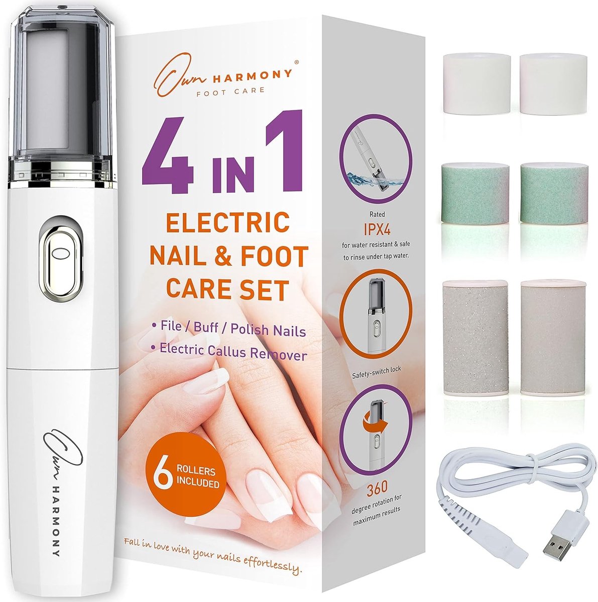 Elektrische Voet- en Nagelverzorgingsset - Wit - Professionele Nagel- en Eeltverwijderaar - Voor Thuisgebruik