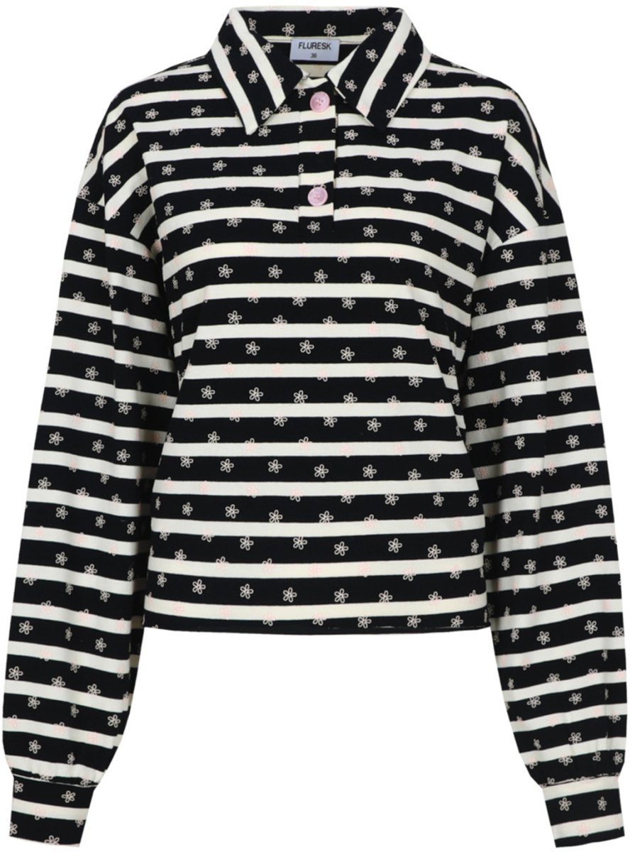 Fluresk T-shirt Filou Sweater 26nbf03 Black/offwhite Dames Maat - 34