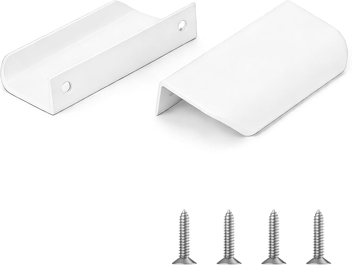 2 stuks onzichtbare kastgrepen, kastgrepen, verborgen deurlade, vlakke inbouwgreep voor laden, kastdeuren, commode, gatafstand - 64 mm