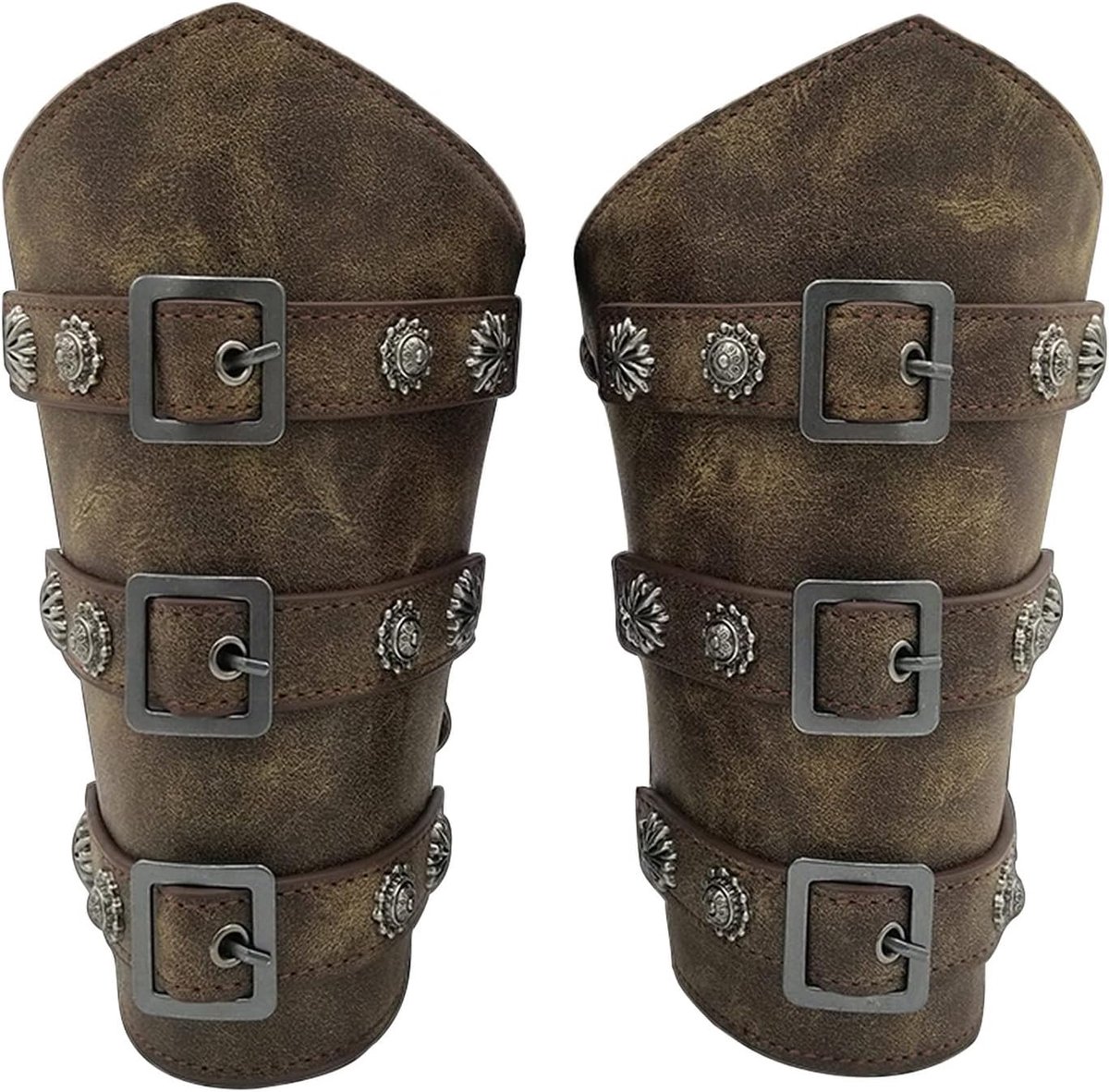 Arm Guards Gesp Lederen Armor Retro Pols Handschoenen Viking Bracers Arm Manchet LARP Boogschieten Kostuum Accessoires