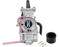 24 mm PWK, carburateur motorfiets Power Jet Carb Racing Performance Universeel voor 50cc 100cc Pit Dirt Bike Motocross Enduro on/Off Road ATV Quad Scooter (Regular)