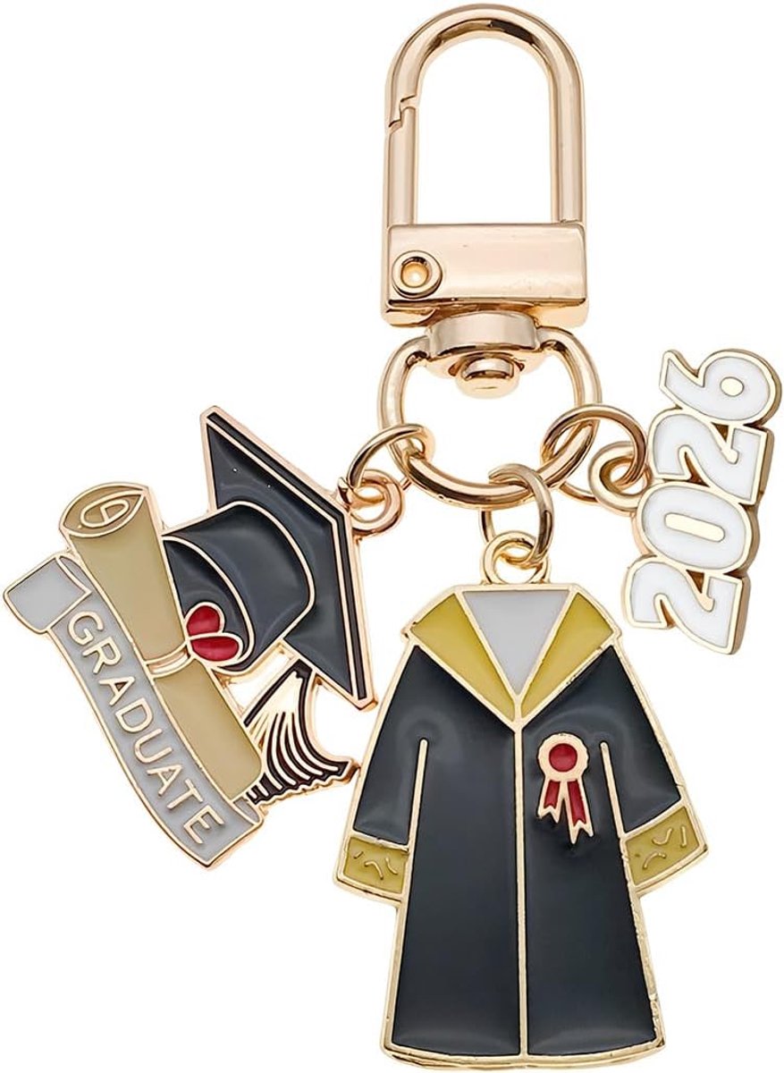 1 Pezzo Regalo Laurea Donna Portachiavi 2026 Laurea, Ciondolo In Lega Per Borsa, Per Apprendistato, Patente (6.4X1.2 Cm)