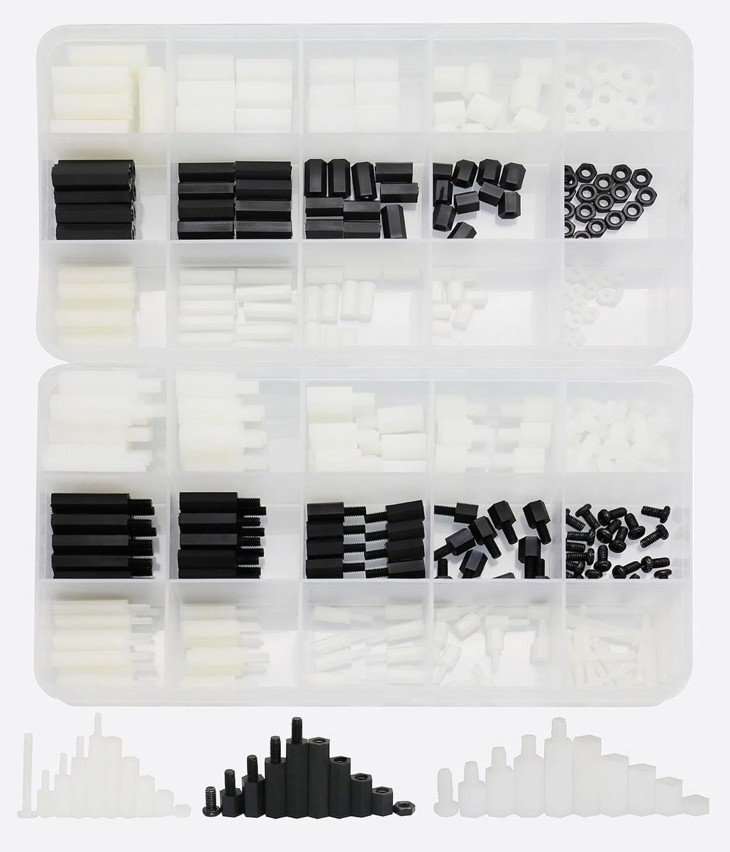 360pcs M2 M3 M4 Man Vrouw Nylon Hex Spacer Standoff Schroef Moer Assortiment Kit