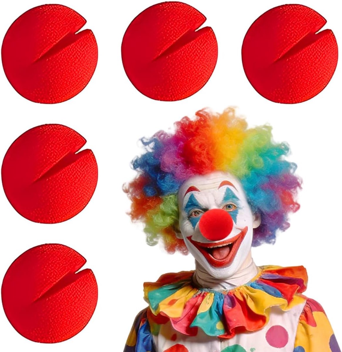 6 clownneuzen, rode neus van schuim, clownnas, cosplay, voor Halloween, Kerstmis, comic, verjaardagsfeesten of themafeesten (5 cm)