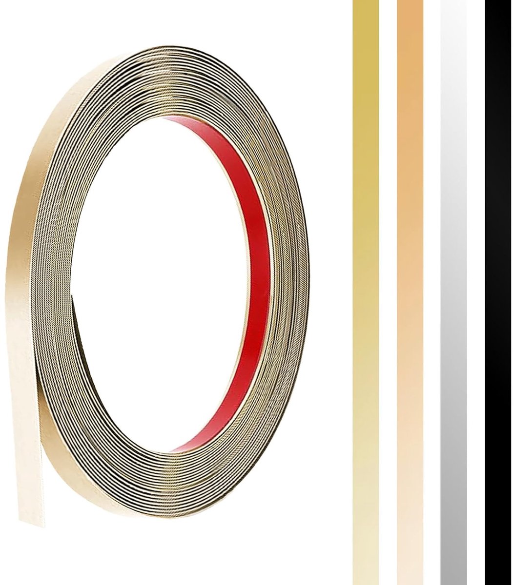 Metalen band, zelfklevend, metalen strips, sierlijsten, zelfklevend, roestvrijstalen plaat, wandlijsten, peel and stick, metalen lijst voor muur, open haard, spiegelframe, plafond, roségoud, 12