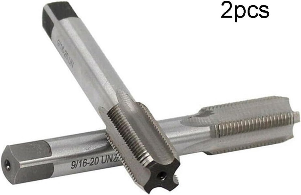 2 STKS Nieuwe 9/16 ''- 20 Rechts & Linkerhand Draad Tap HSS TPI Voor Fiets Crank, Links en Rechts Draad Kraan Tap, Pedaal Reparatie Tool voor Fiets Crank Reparatie (9/16-20)
