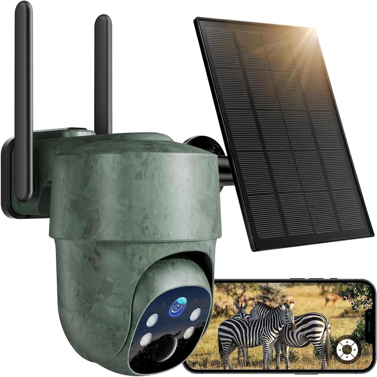 Wildcamera - Trail Camera Beveiligingscamera - Wildlife Observeren - 4G LTE Connectiviteit - 2.5K Resolutie - Zwart