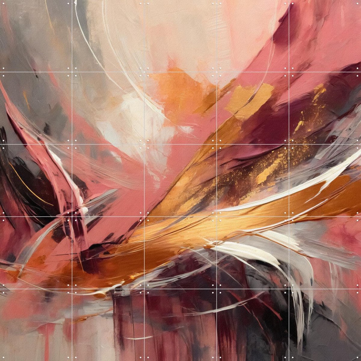 IXXI Nocturnal Melodies, Moonheart Artworks - 100 x 100 cm - Gratis ophangtool - Grote wanddecoratie en posters - Surrealisme, Speels, Kwaststreken