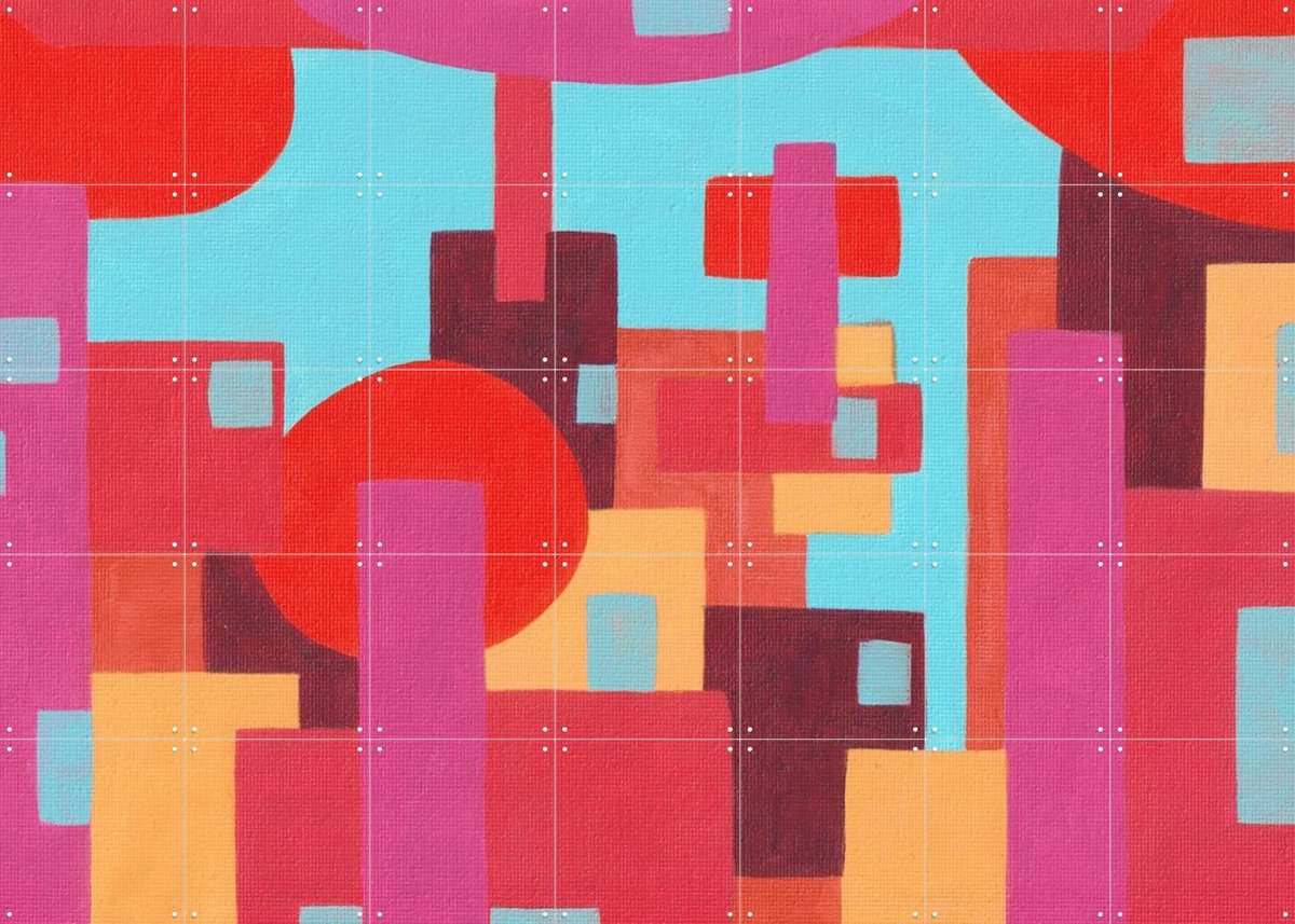 IXXI Mexico City, Studio Maren - 140 x 100 cm - Gratis ophangtool - Grote wanddecoratie en posters - Abstract, Kleurrijk, Speels, Modern, Woonkamer