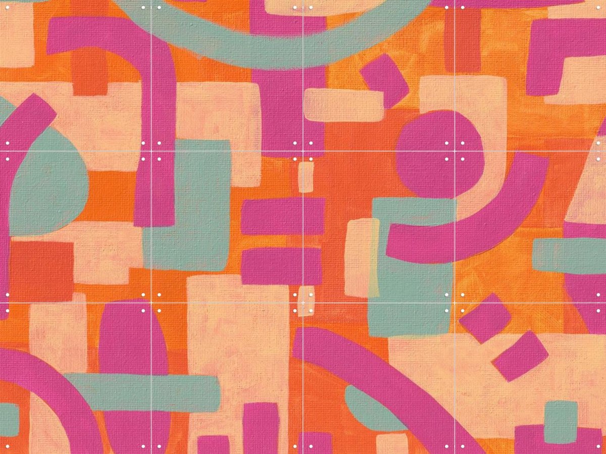 IXXI Murcia, Studio Maren - 80 x 60 cm - Gratis ophangtool - Grote wanddecoratie en posters - Abstract, Retro, Speels, Kleurrijk, Trap, Woonkamer
