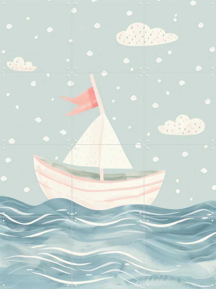 IXXI Whimsy Sea Breeze, Treechild & Various - 60 x 80 cm - Gratis ophangtool - Grote wanddecoratie en posters - Cartoonesk, Speels, Illustraties