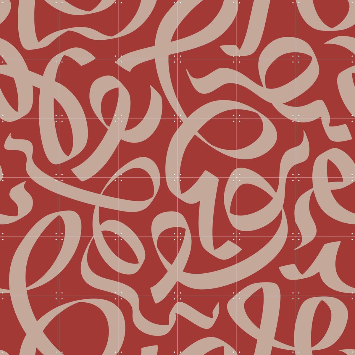 IXXI Scala Terracotta, Markus Laible - 120 x 120 cm - Gratis ophangtool - Grote wanddecoratie en posters - Modern, Speels, Abstract, Line art