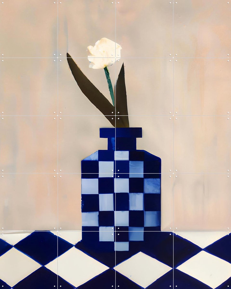 IXXI Check The Vase, Interiorisla - 80 x 100 cm - Gratis ophangtool - Grote wanddecoratie en posters - Speels, Abstract, Eetkamer, Woonkamer, Keuken