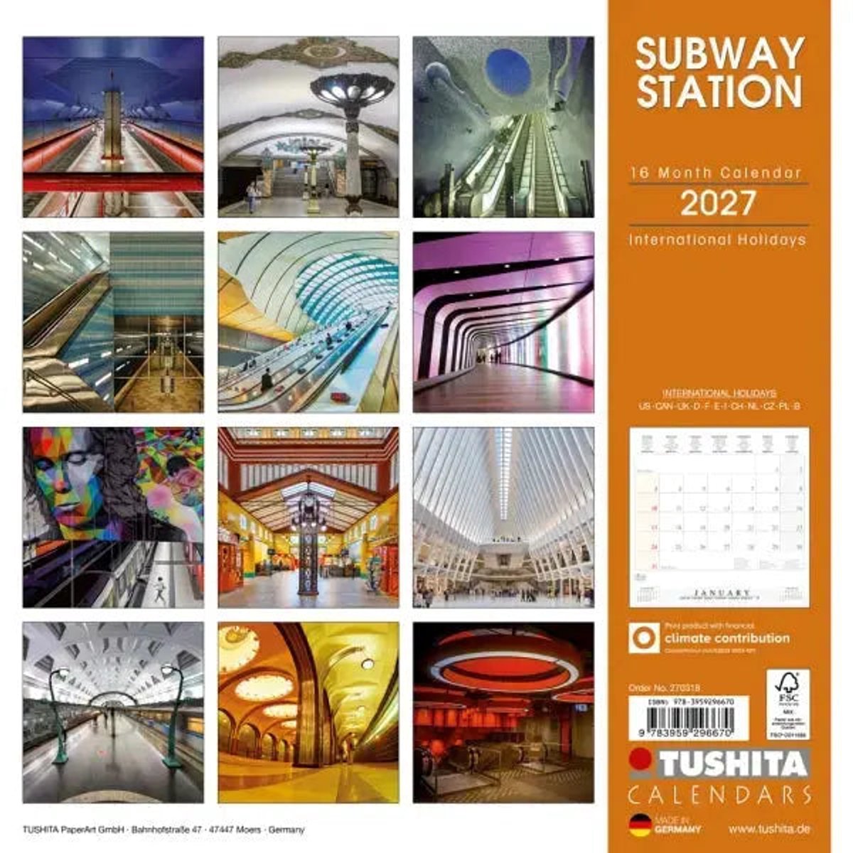 Metrostation Kalender 2027