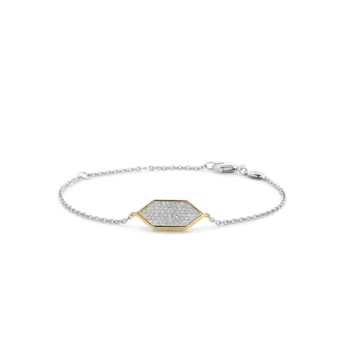 TI SENTO Dames Armband - 925 zilver - Zirkonia met geel verguld - 23028ZY
