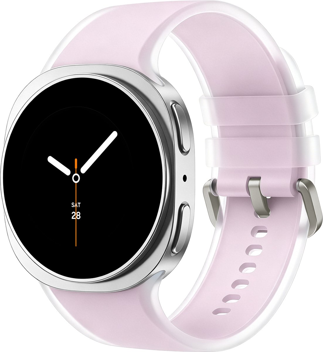 Stravo Transparant Jelly Siliconen Sport Bandje – Geschikt voor Samsung Galaxy Watch 9 40mm / 44mm & Galaxy Watch 8 40mm / 44mm / Watch 8 Classic 46mm – S/M – Roze