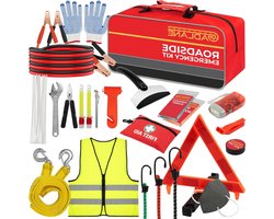 Autopech Noodset - Wegenwacht Kit Auto - Veilig Onderweg - Uitgebreide EHBO-doos - 35 x 18 x 16 cm - Oranje