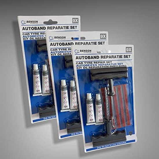 Autobanden Reparatie Set - Noodreparatie Kit - Bandreparatie Onderweg - 8-Delig - 3 Stuks - null — afbeelding 2