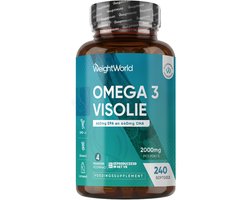 WeightWorld Omega 3 Visolie - 2000 mg - 660 mg EPA & 440 mg DHA - 240 softgels voor 4 maanden - Gemaakt in het VK