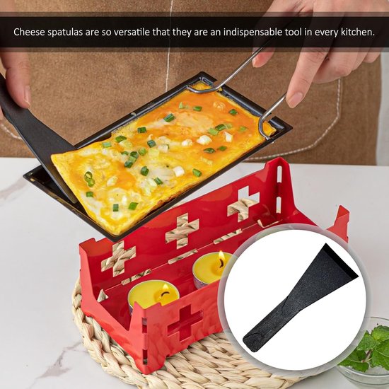 Spatels, raclette-schuiver, racletteschraper kunststof, gourmet-accessoires, gourmet planken en fondue, keukengerei voor pannen en braadpannen, robuust en hittebestendig — afbeelding 4