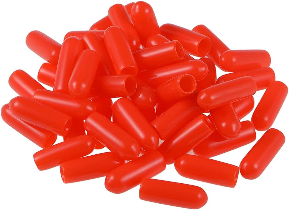 sourcing map 50 stuks. Boutdraad beschermer 2mm ID ronde eindkap afdekking rood siercapsule 4mm Inner Dia