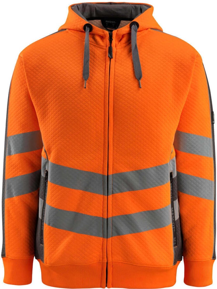 Mascot Safe Supreme Capuchontrui met rits 50138-932 - hi-vis oranje/donkerantraciet - 4XL