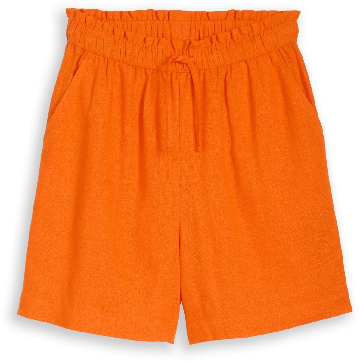 Tom Tailor Denim - Loszittende short met linnen - Maat M - Fiery Orange