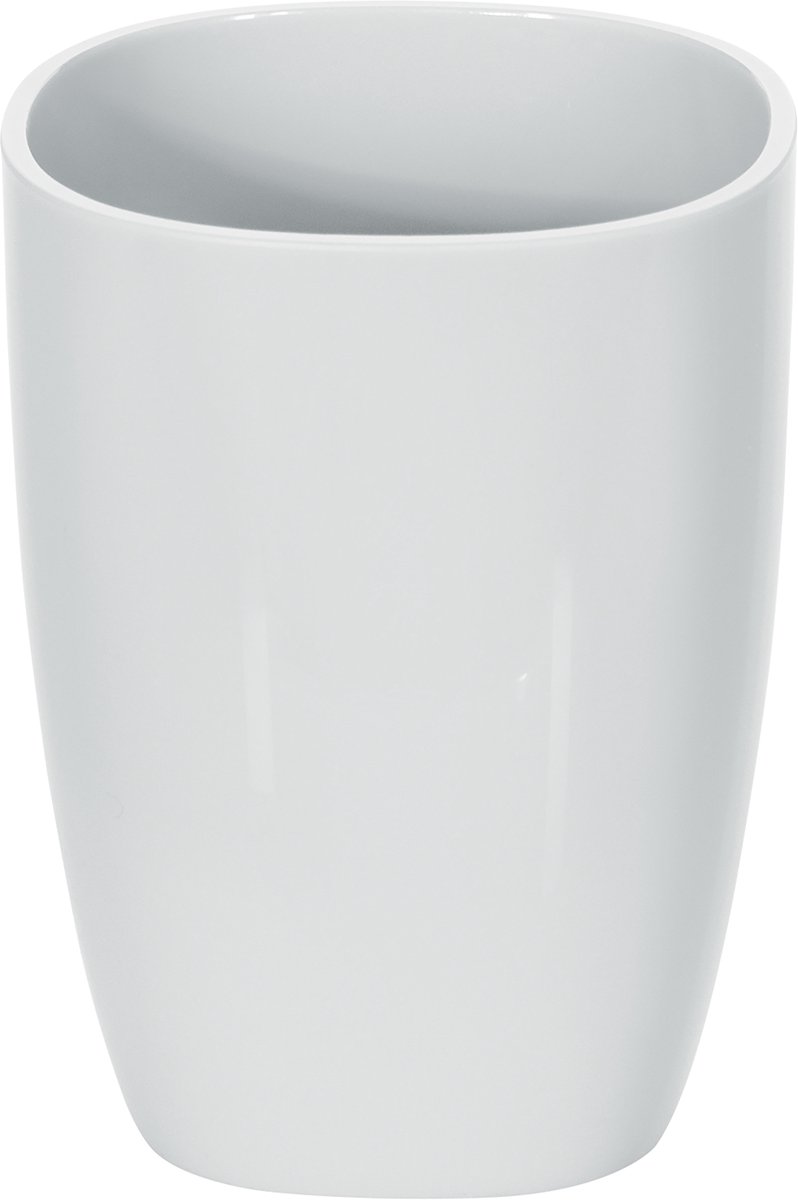 Spirella Pure Tandenborstelhouder Wit Mat – Tumbler Badkamer Beker voor Tandenborstel en Tandpasta – 7,5 x 7,5 x 10 cm