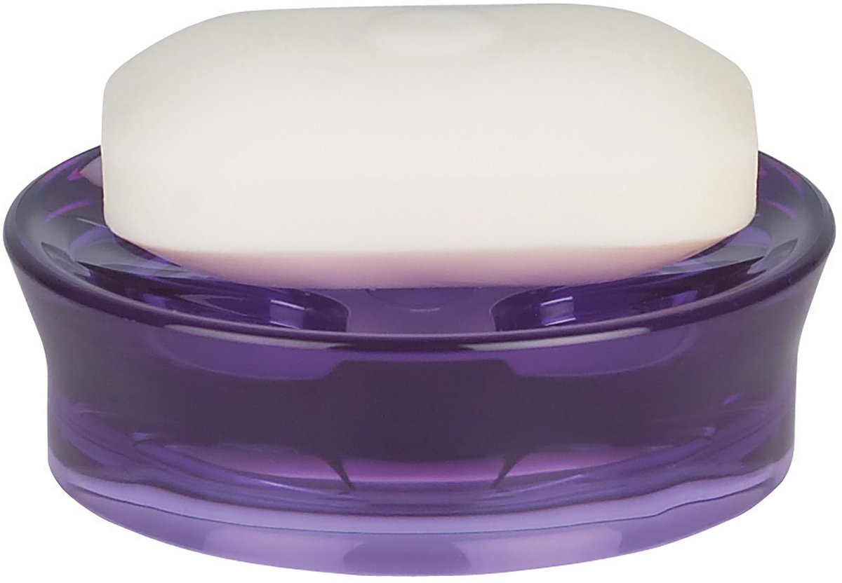 Spirella Max Zeephouder – Acryl Zeepbakje voor de Badkamer in Violet – Hygiënische Badkamer Zeephouder